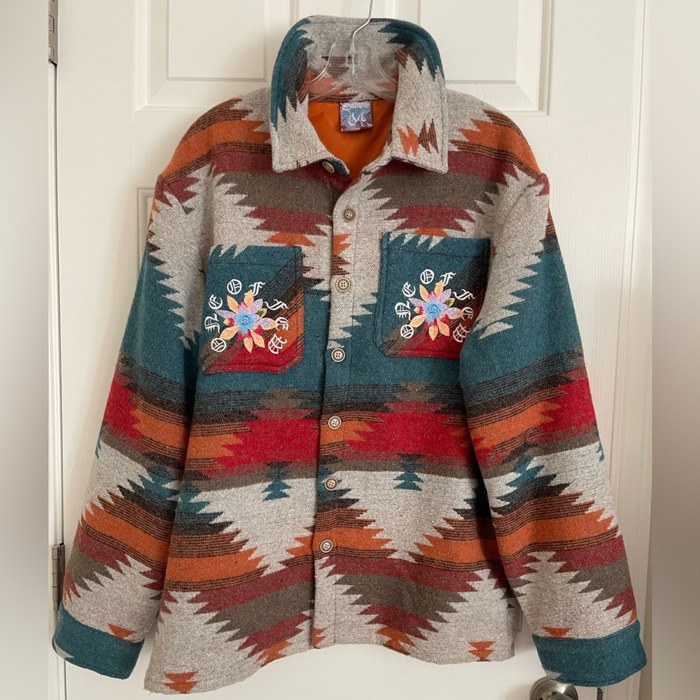 Sample Brand Flannel Lined Button Up Jacket Size … - image 2